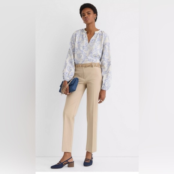 LOFT Pants - LOFT Tall 14T Tan Riviera Slim Pants Doubleweave Straight Leg Workwear Trousers